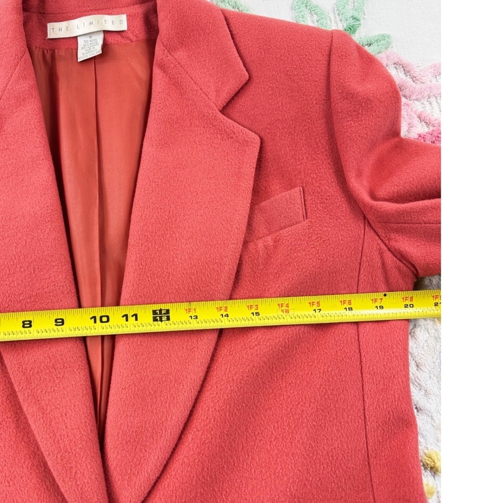 The Limited Wool Cashmere Blend Blazer Jacket Coral Pink Vintage Oversized Sz M - Picture 4 of 9